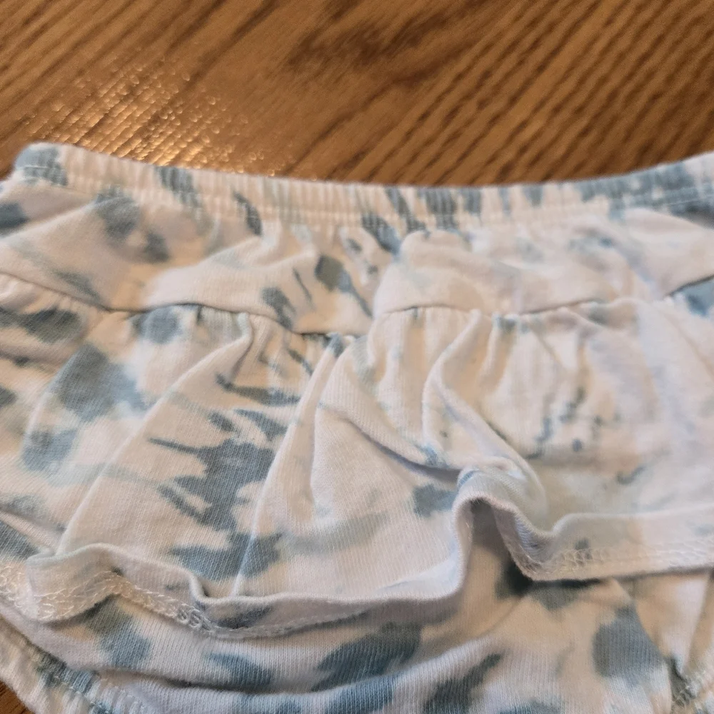 Grayson Mini Blue White Tie Dye Baby Matching Set Pastel Beach Cotton Boho 0-3M